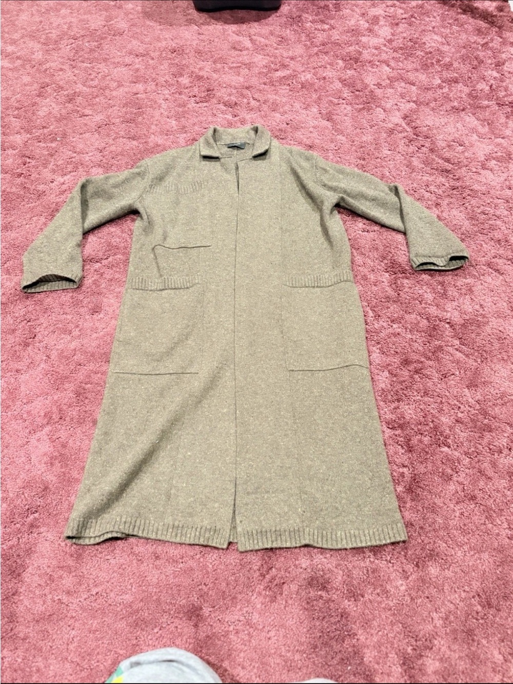 Joseph Olive Green Long Knit Cardigan Wool